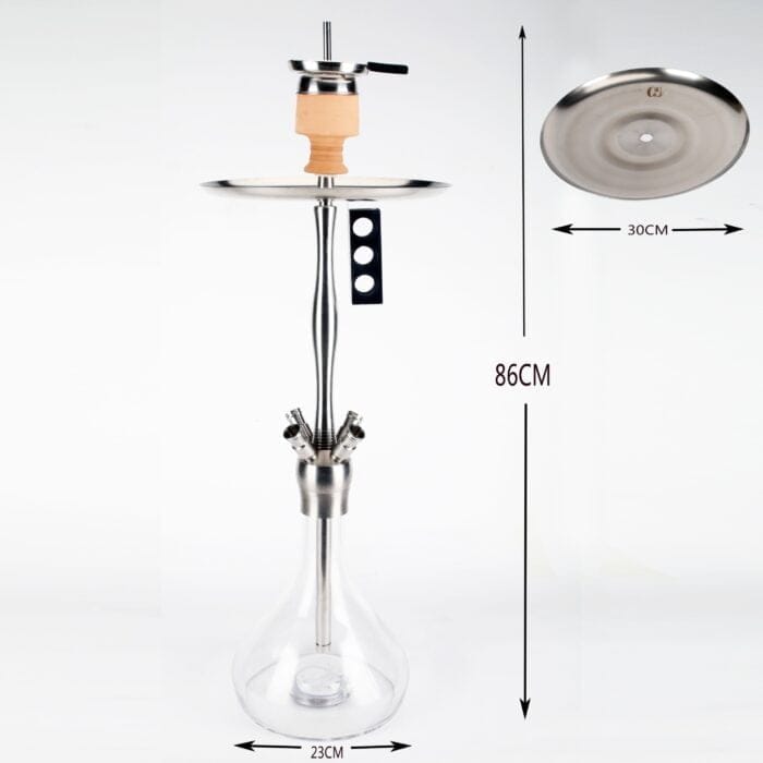 Stainless steel LED remote control lamp water cigarette pot super large smoke plate wholesale