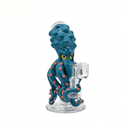 7 Inch Glass Bubbler With Fixed Diffuser Downstem Water Pipe Wholesale