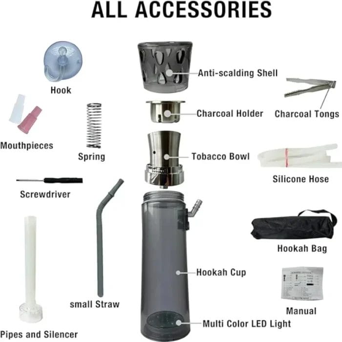 Bulk Customized Protable Car Hookah With Cover Led