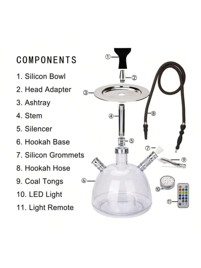 Portable Modern Acrylic Bubble Hookah Set