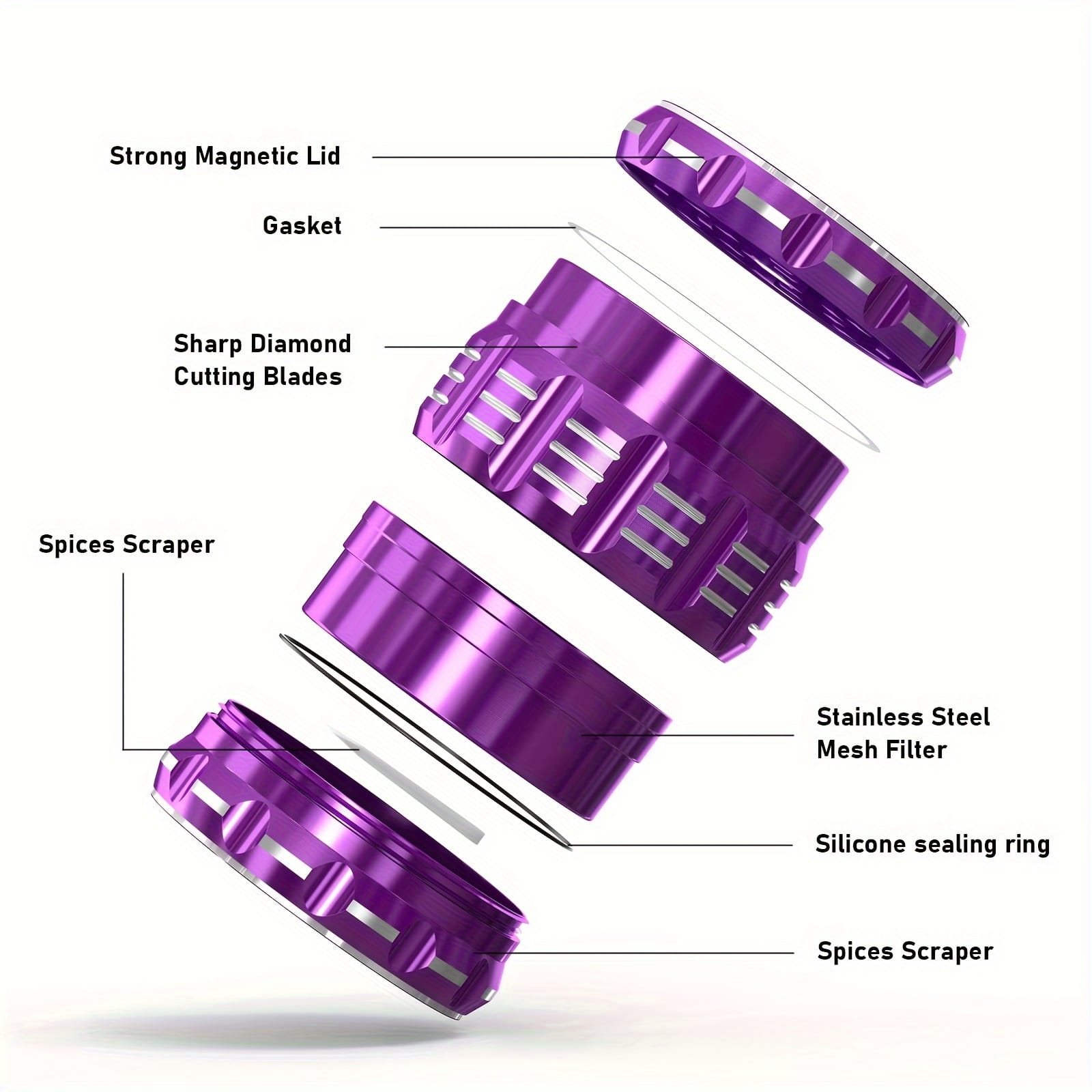 2.5 Inch Purple Herb Grinder Wholesale